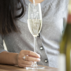 Hampers and Gifts to the UK - Send the Personalised Birth Flower Crystal Champagne Glass